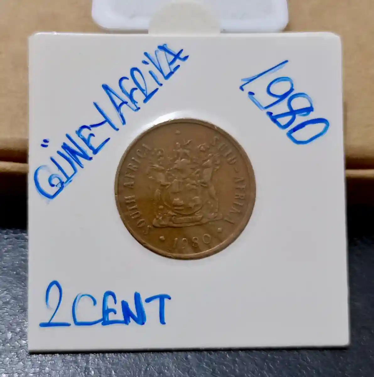 🇿🇦 1980 yılı güney afrika  mükemmel kondisyon 2 cent madeni para