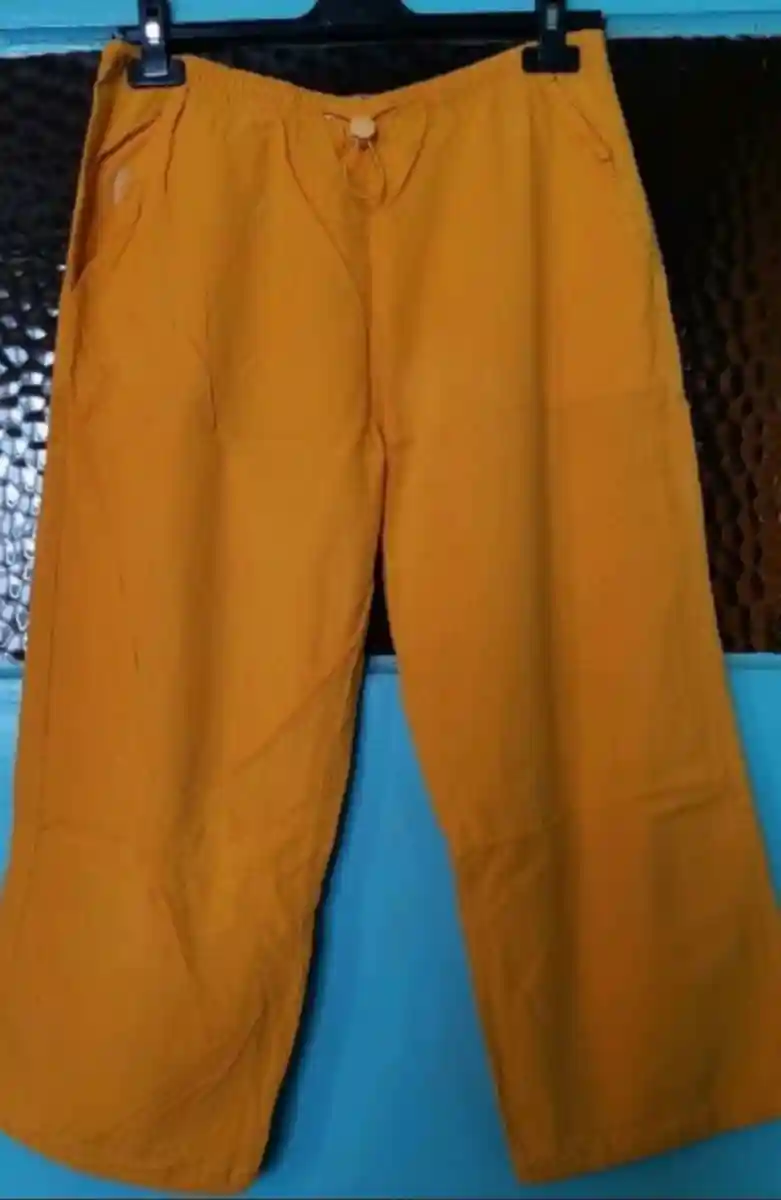 Sarı geniş paça pantolon