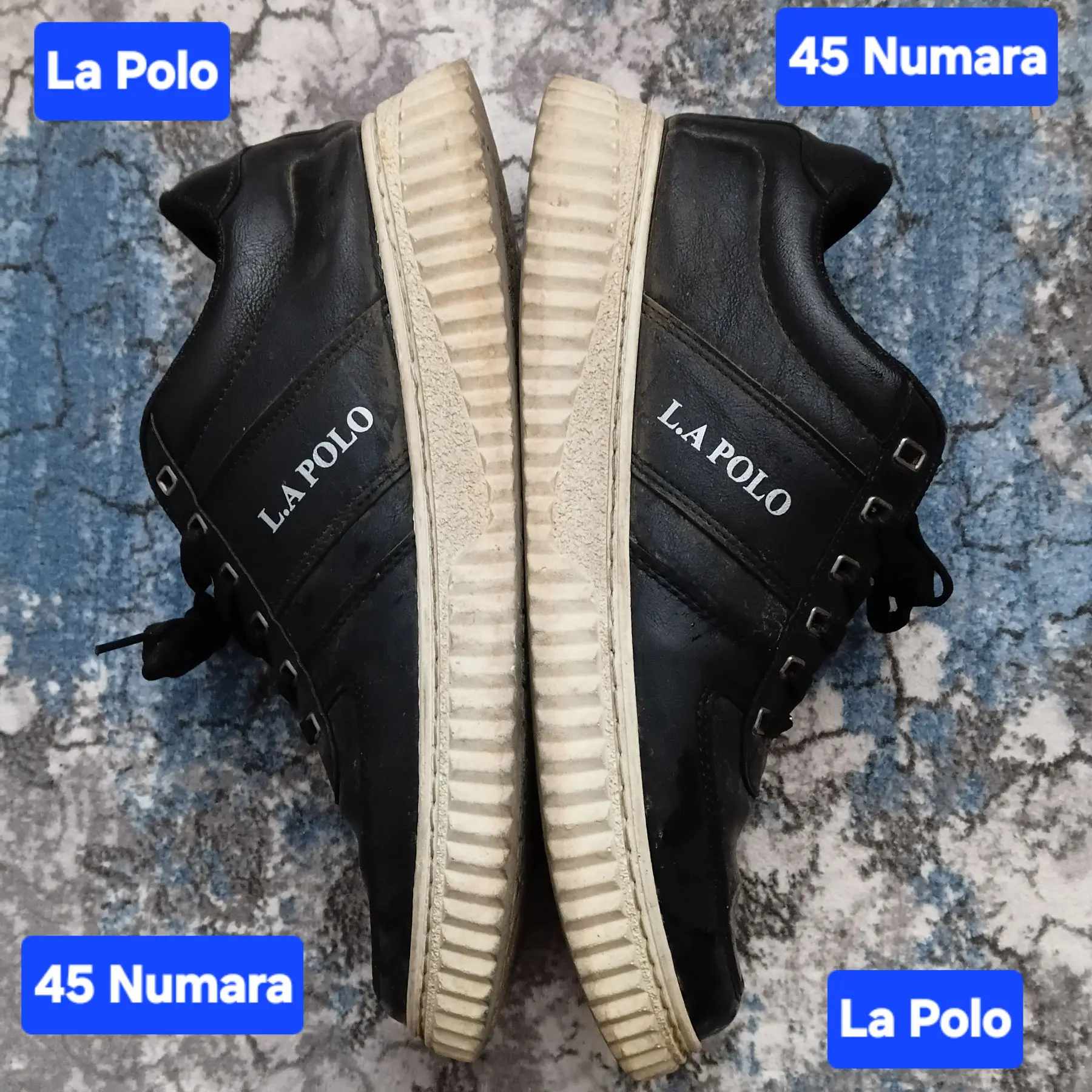La polo 45 numara siyah spor ayakkabı