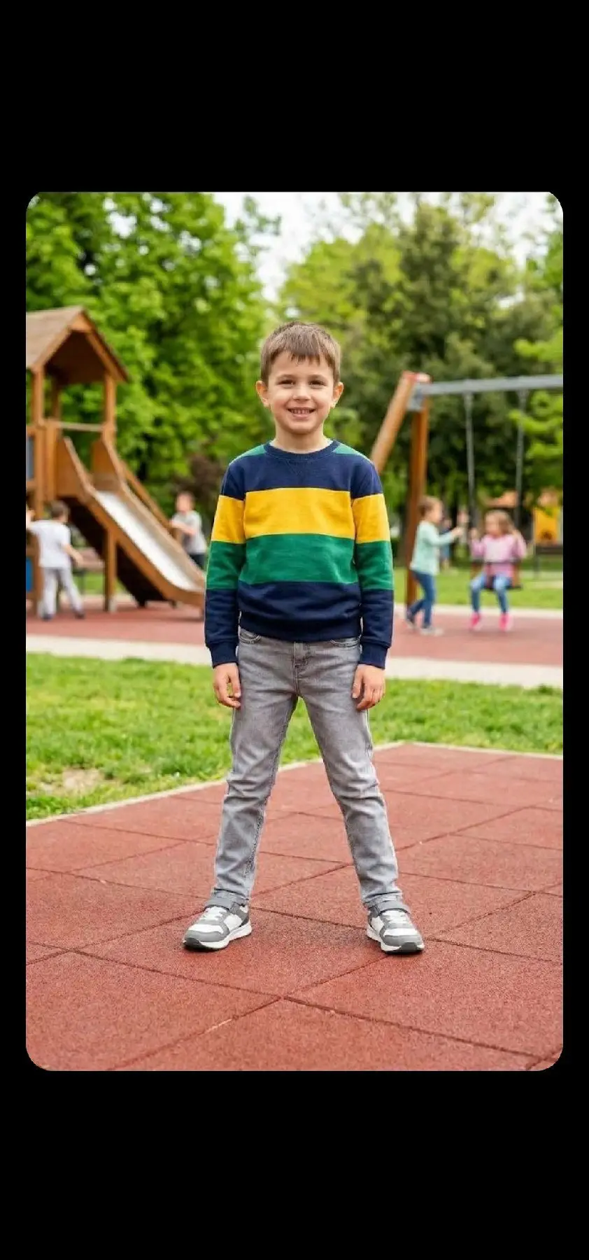 Gri  denim çocuk pantalonu. 6..7.yaş