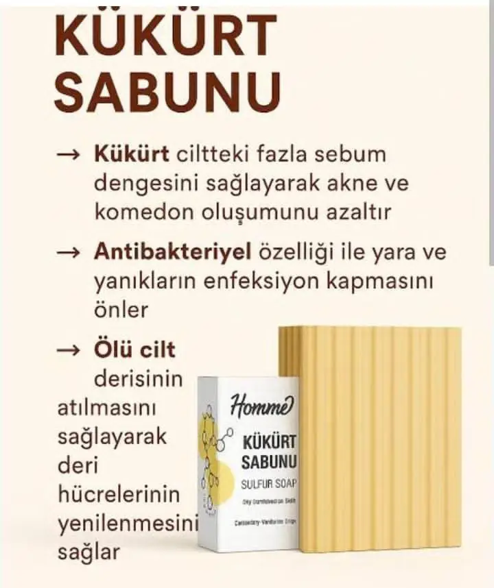 Homme kükürt sabunu - cilt temizliği i̇çin