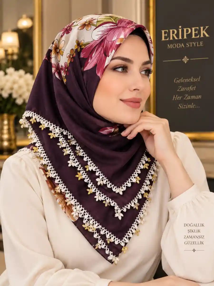 Eripek vintage el i̇şi i̇ğne oyası tülbent
