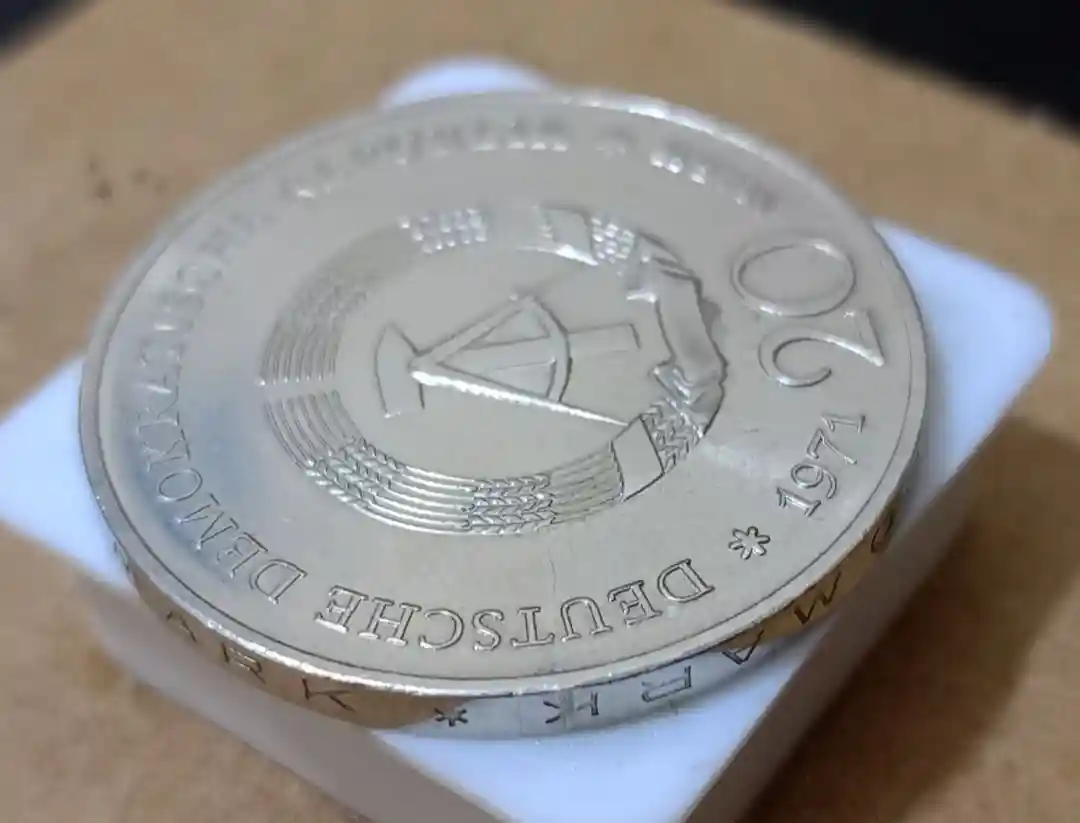 1971 20 mark alman parası hatıra basım 33mm 16.5gr 1.248.000 adet bakır nikel nadir .