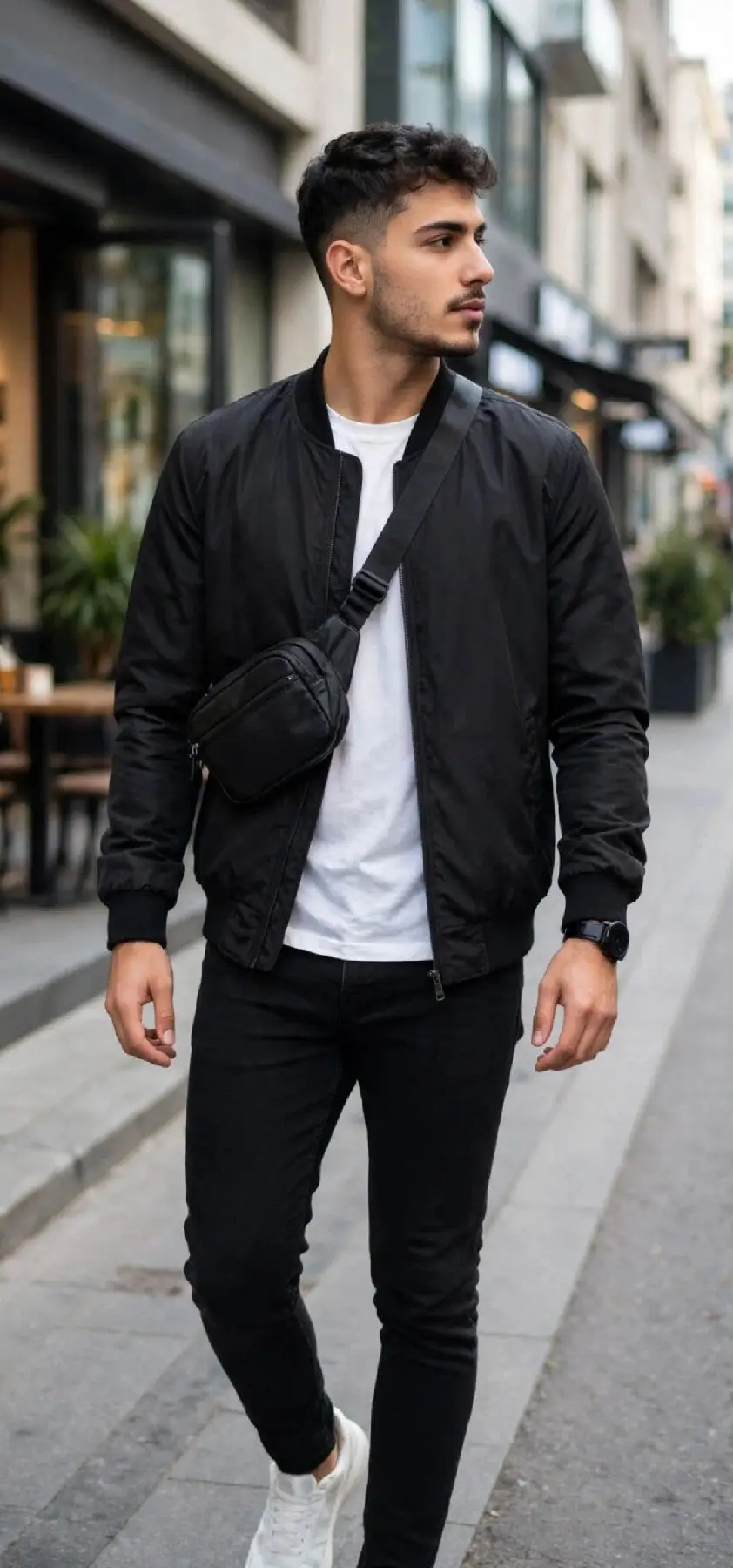 Siyah bomber ceket