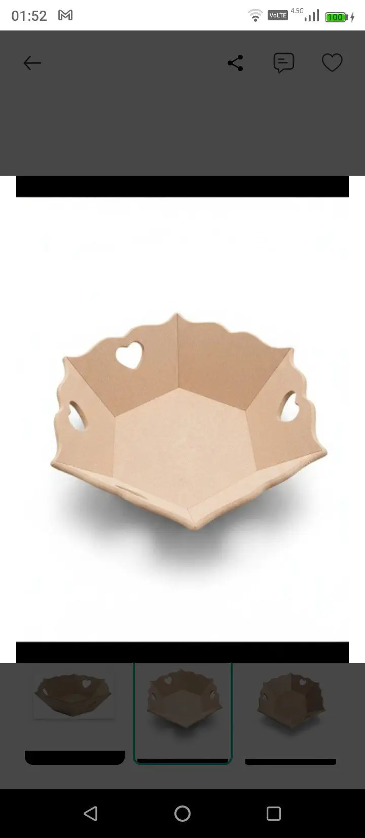 Mdf ahşap ekmek sepeti 27x27cm boyanabilir mdf ahşap ekmek sepeti