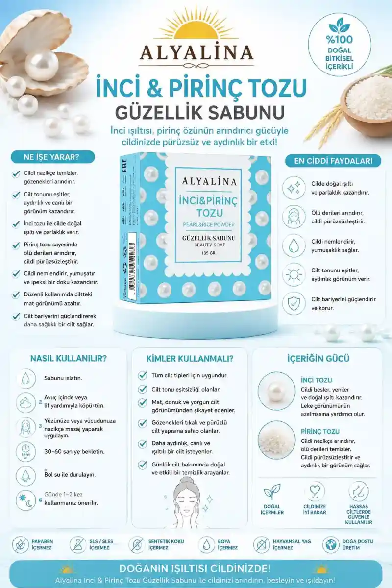 İnci ve pirinç tozu güzellik sabunu