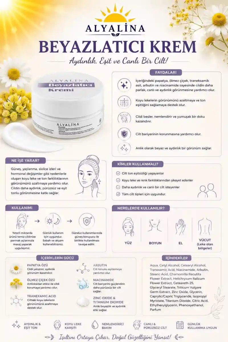 Alyalina beyazlatıcı krem 50ml