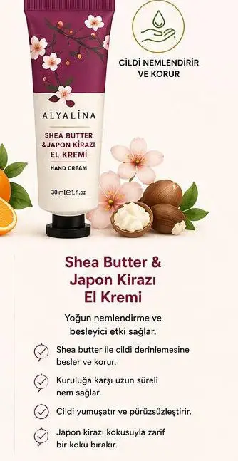 Alyalina shea butter & japon kirazı el kremi
