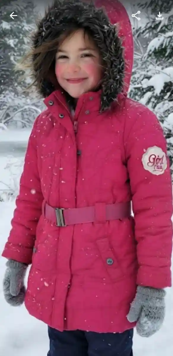 Pembe kız montu içi polarlı. 8.9.yaş için