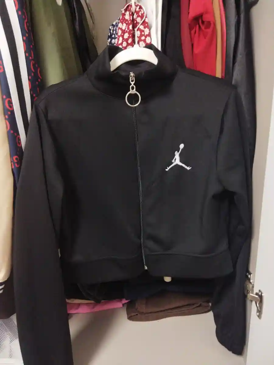 Jordan logo'lu siyah spor ceket