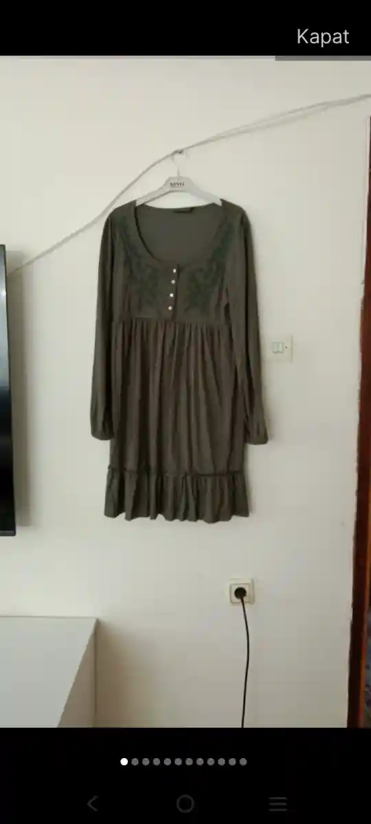 Yeşil uzun kollu elbise