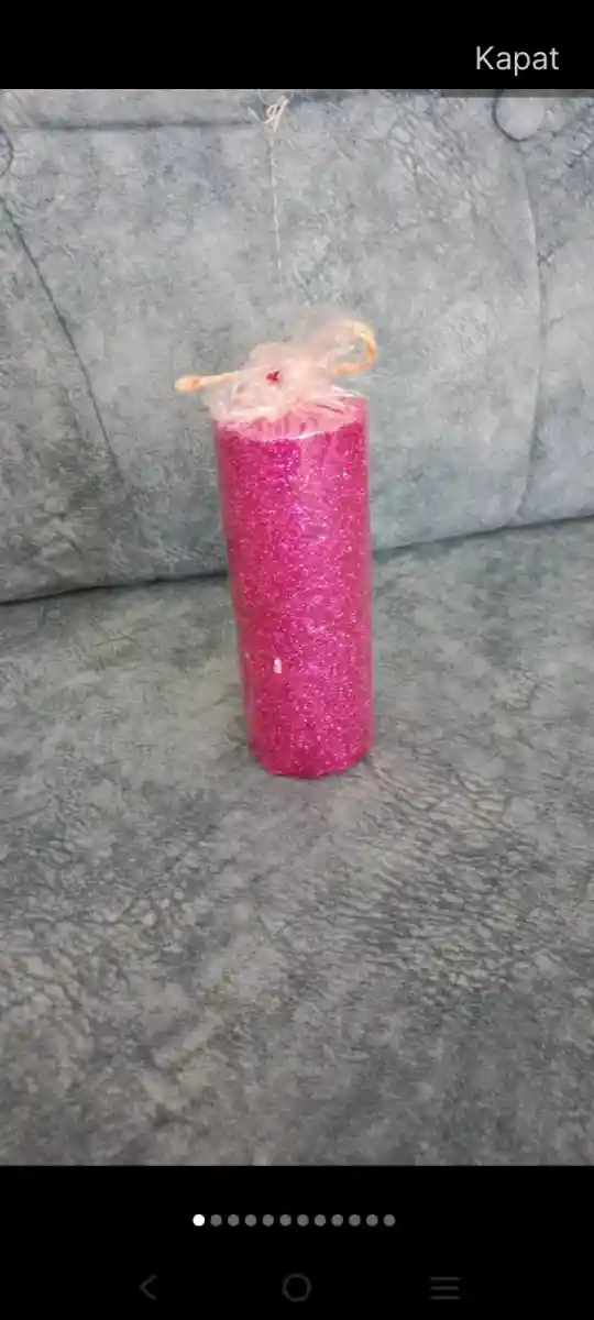 Pembe parlak dekoratif mum