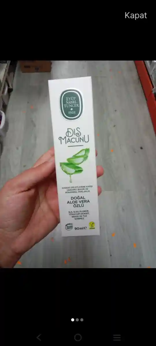 Doğal aloe vera özlü diş macunu