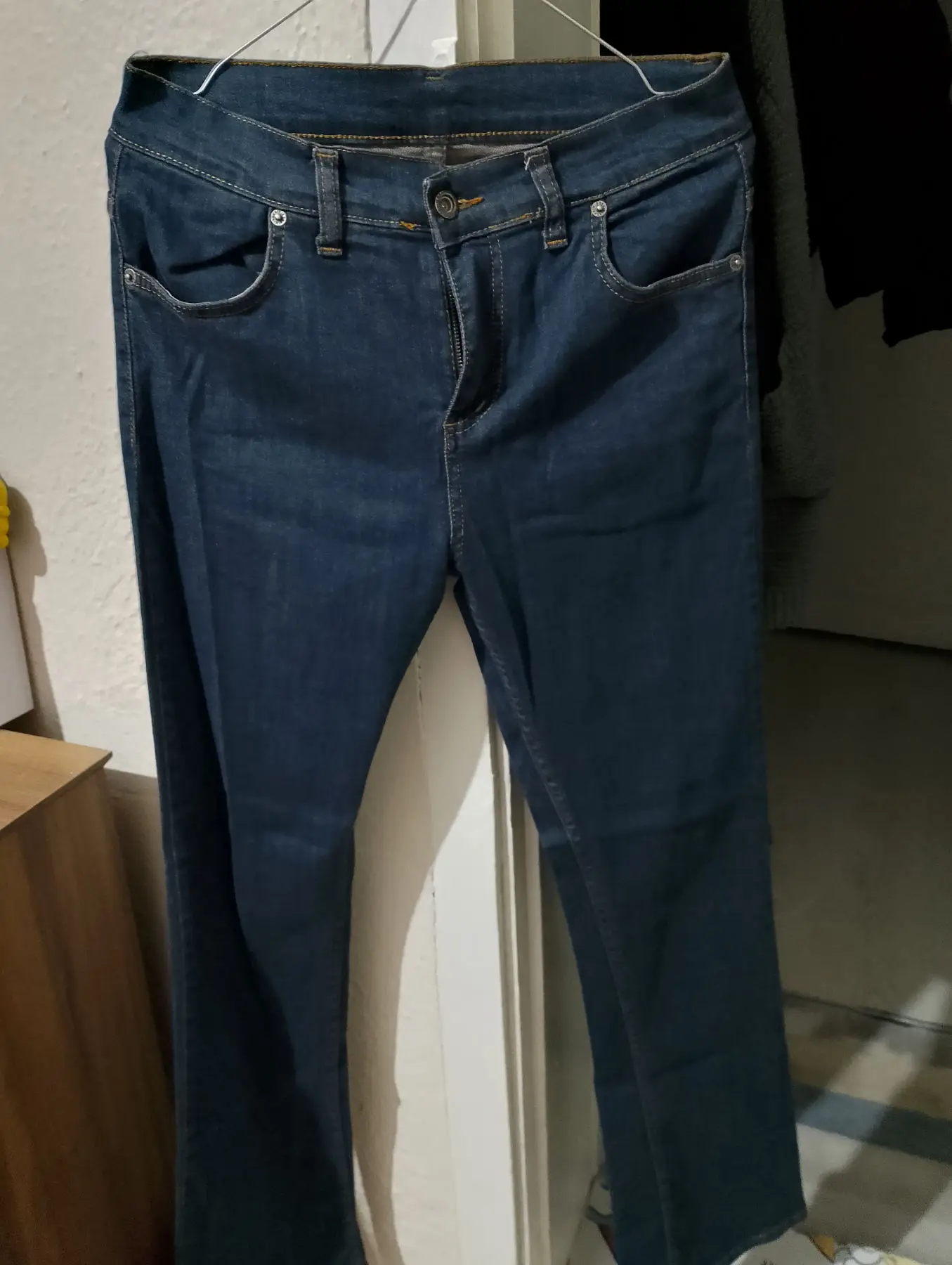 Koyu mavi jean pantolon i̇spanyol paça
