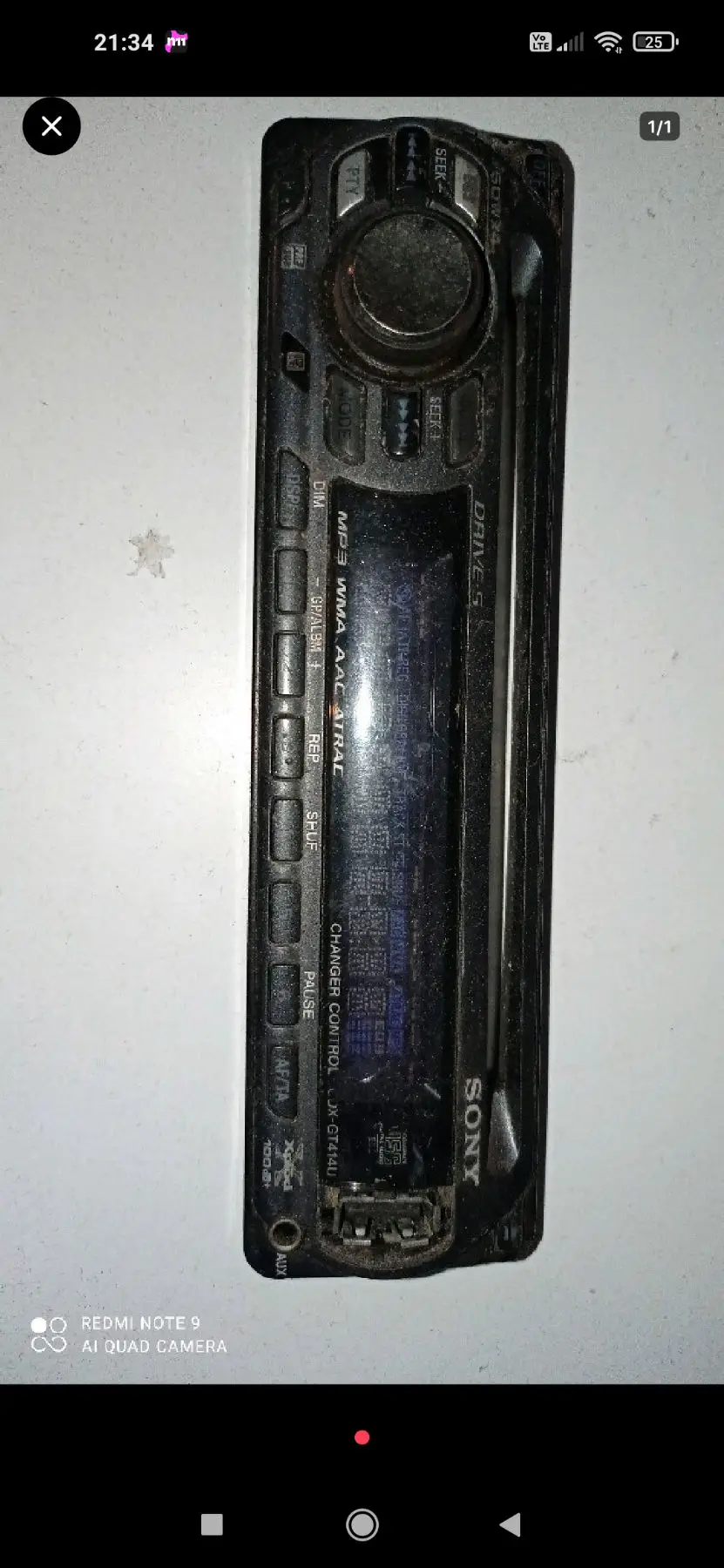 Sony cdx-gt414u araç içi cd/mp3