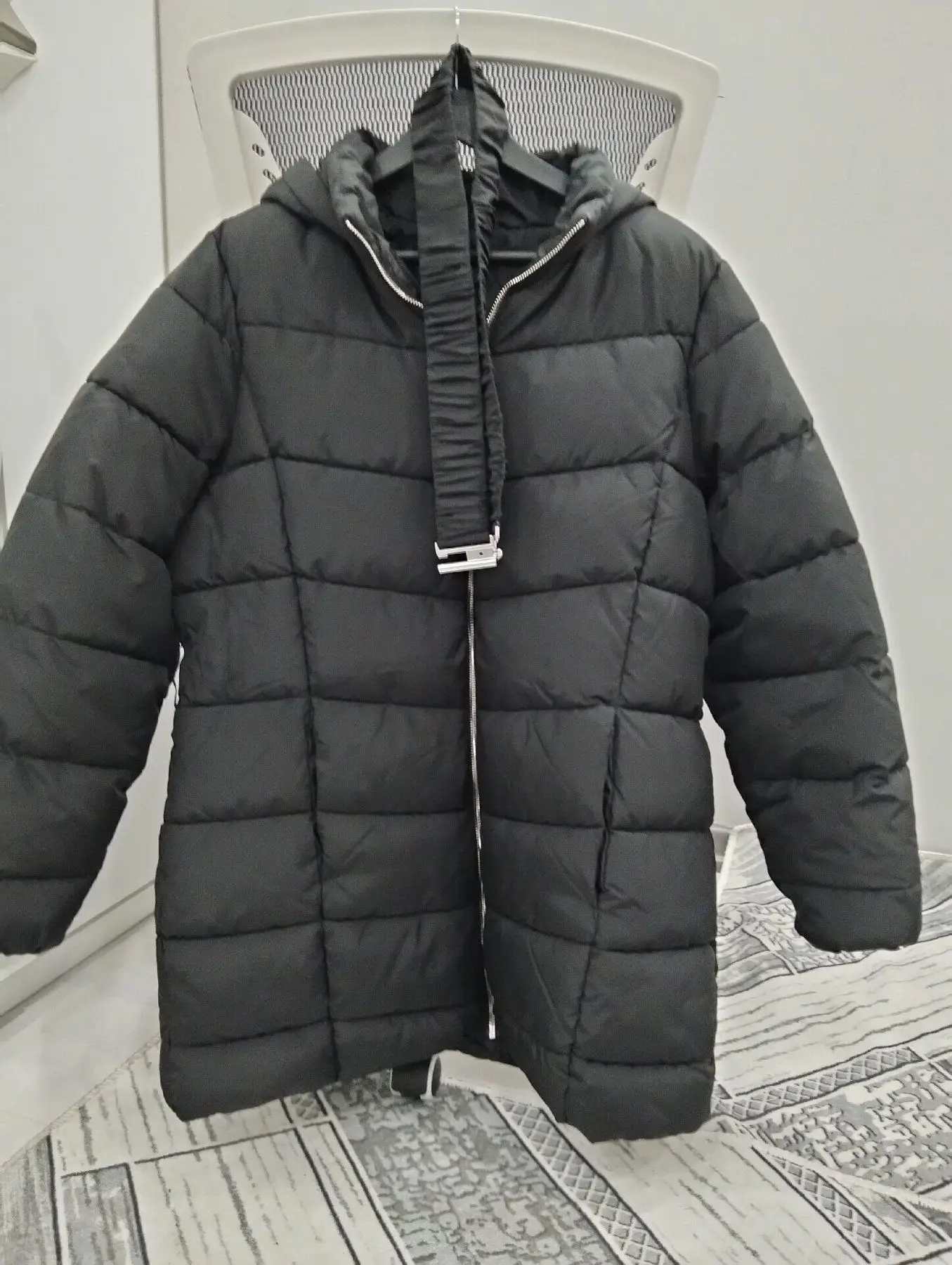 Siyah kışlık mont 42 beden kemer dahil