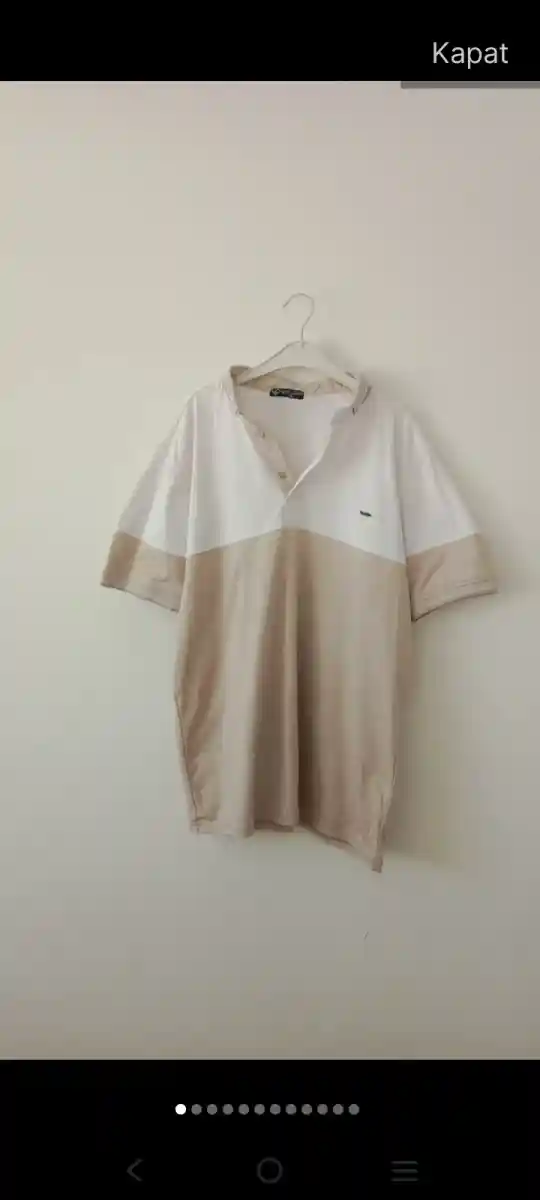 Polo yaka tişört - bej/beyaz