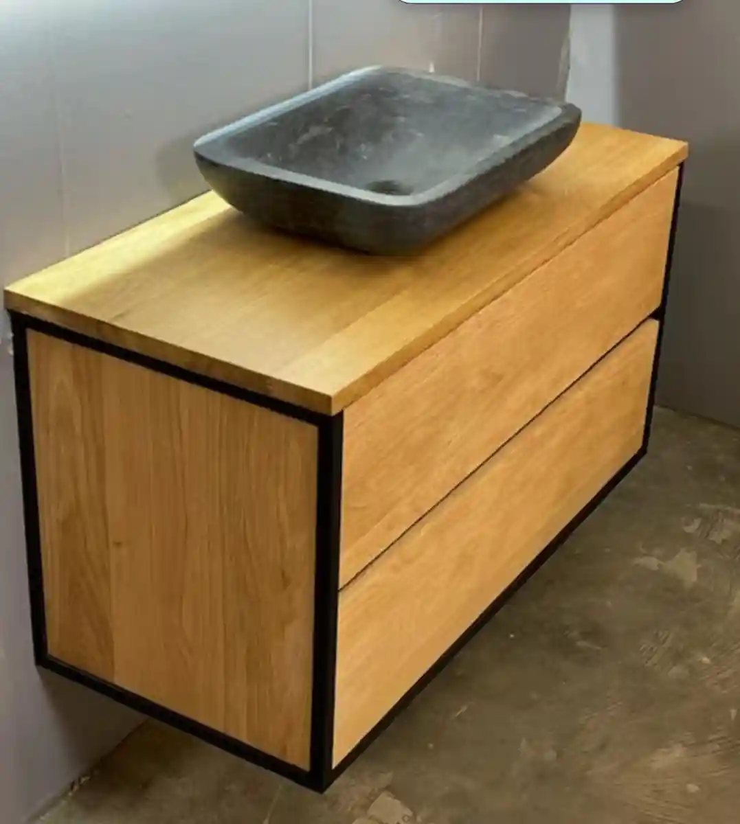 Ahşap komodin üstü taş lavabo