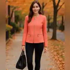 Turuncu renkli kadın ceket