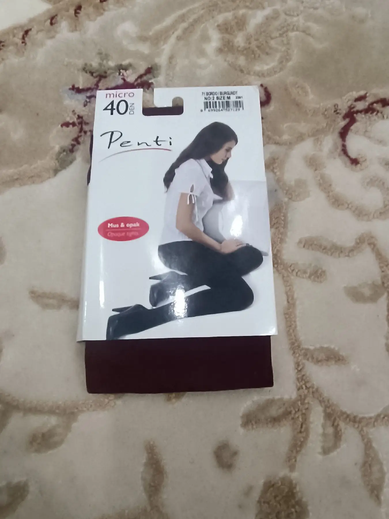 Penti marka m beden bordo renk külotlu çorap