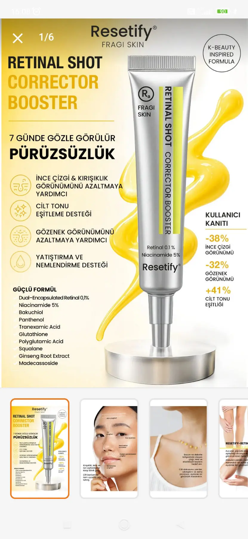 Resetify retinal shot kırışıklık giderici