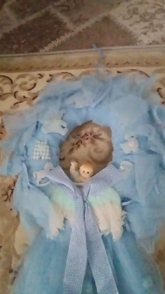Mavi renkli kapı süsü erkek bebek için