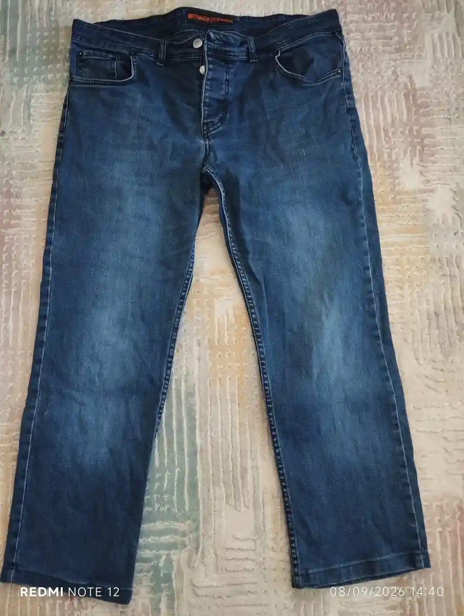 Mavi renkli rahat kot pantolon w34 l32 beden sorunsuz