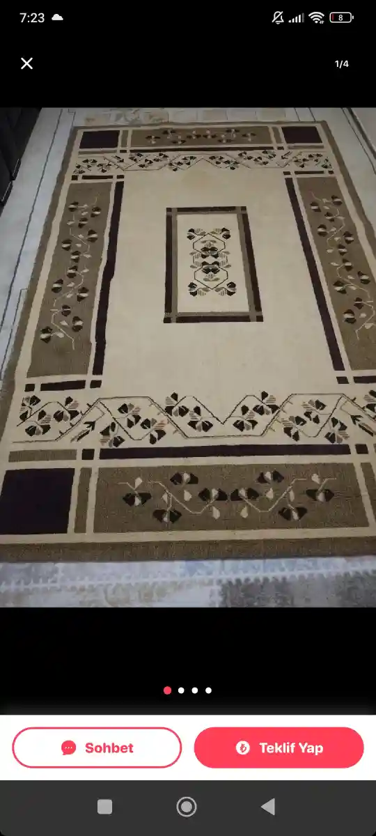 4 m kare halı sorunsuz temiz
