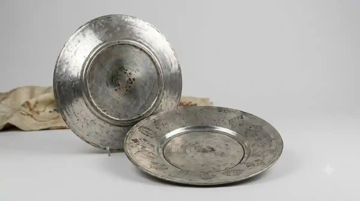Bakır vintage dekoratif tabak seti