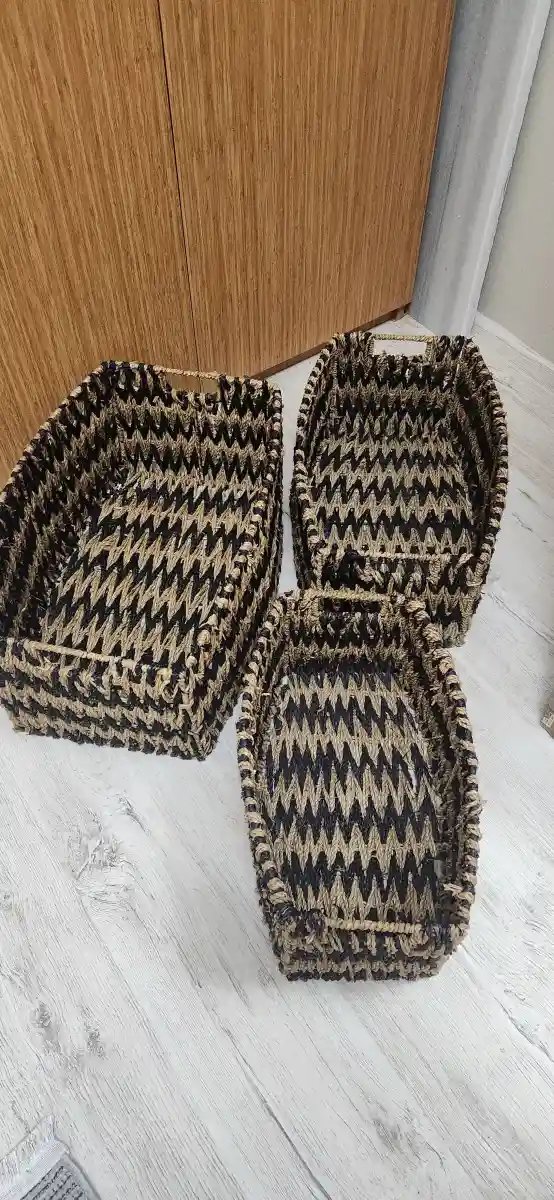 Desenli dekoratif saklama sepetleri