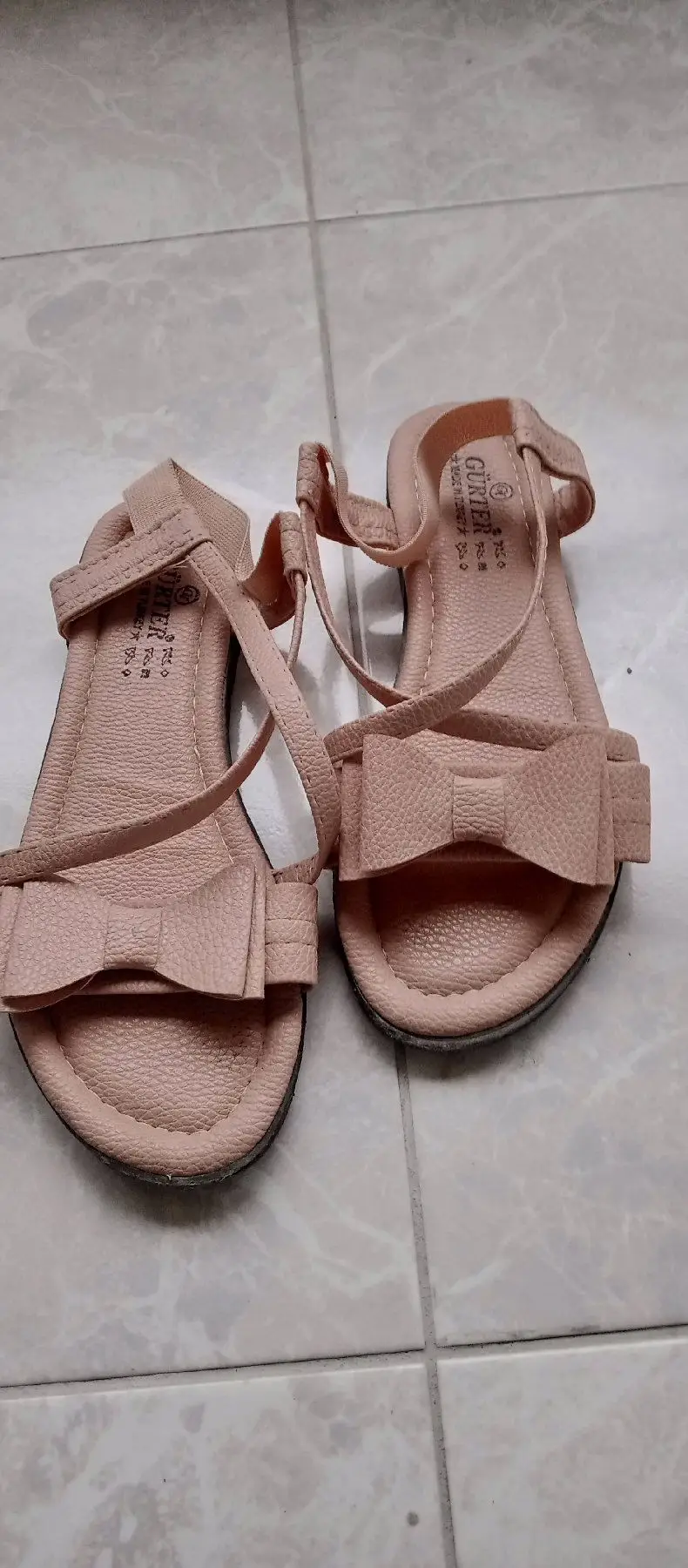 Pudra renkli kadın sandalet