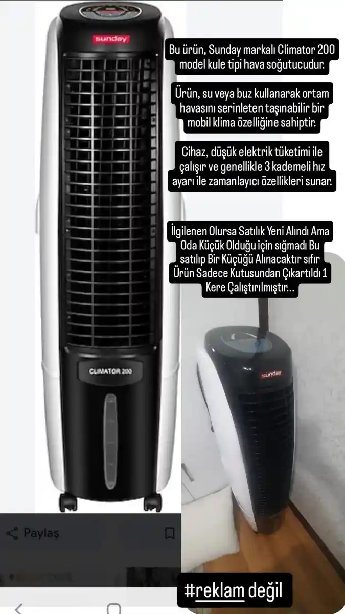 Sunday kule tipi hava soğutucu