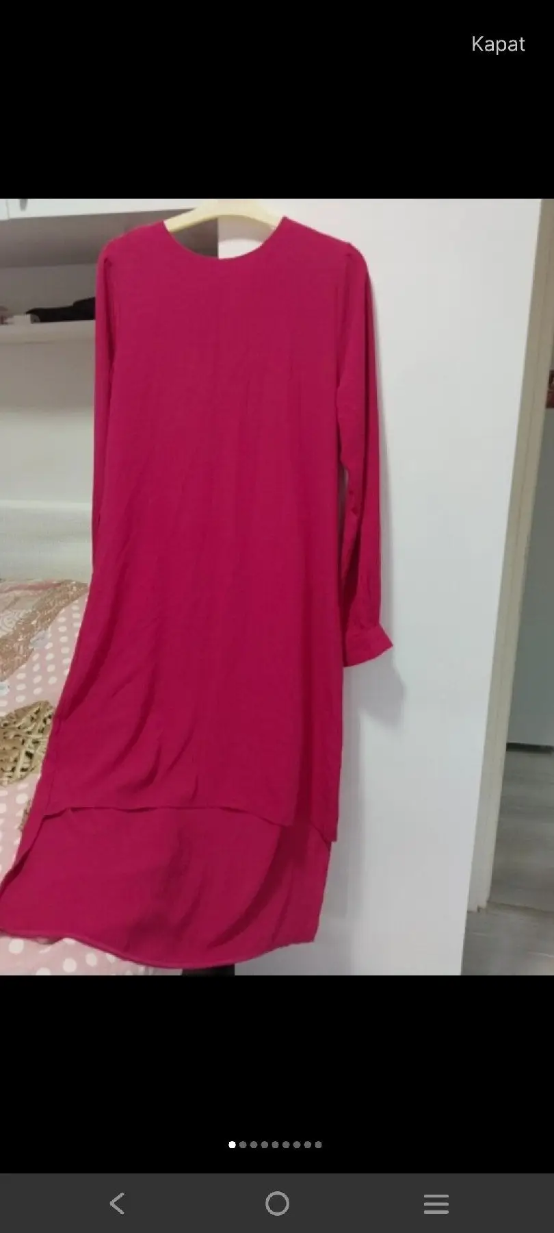 şık pembe uzun elbise