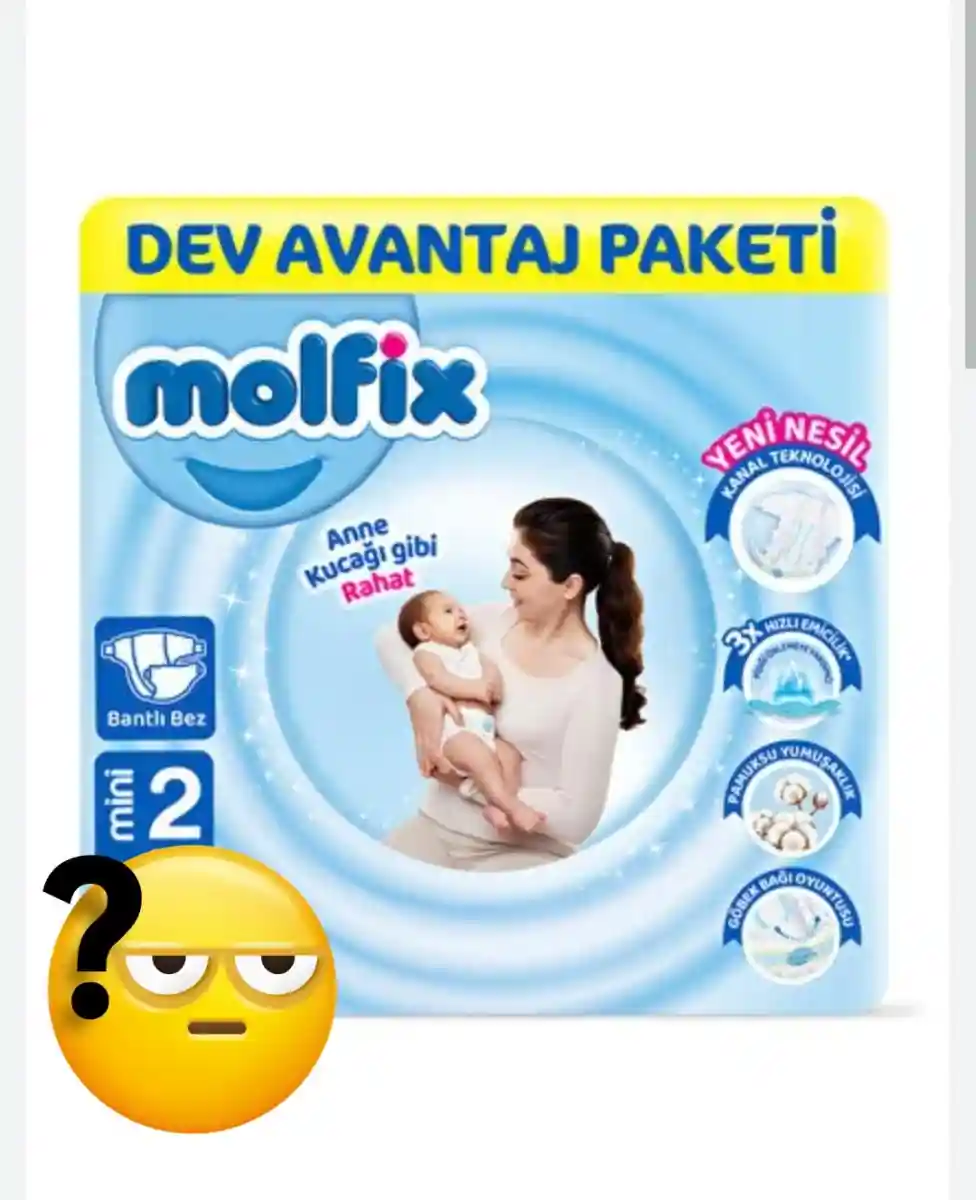 Molfix 2 bebek bezi açılmıö paket elimde 70 adet kaldı. 🍀