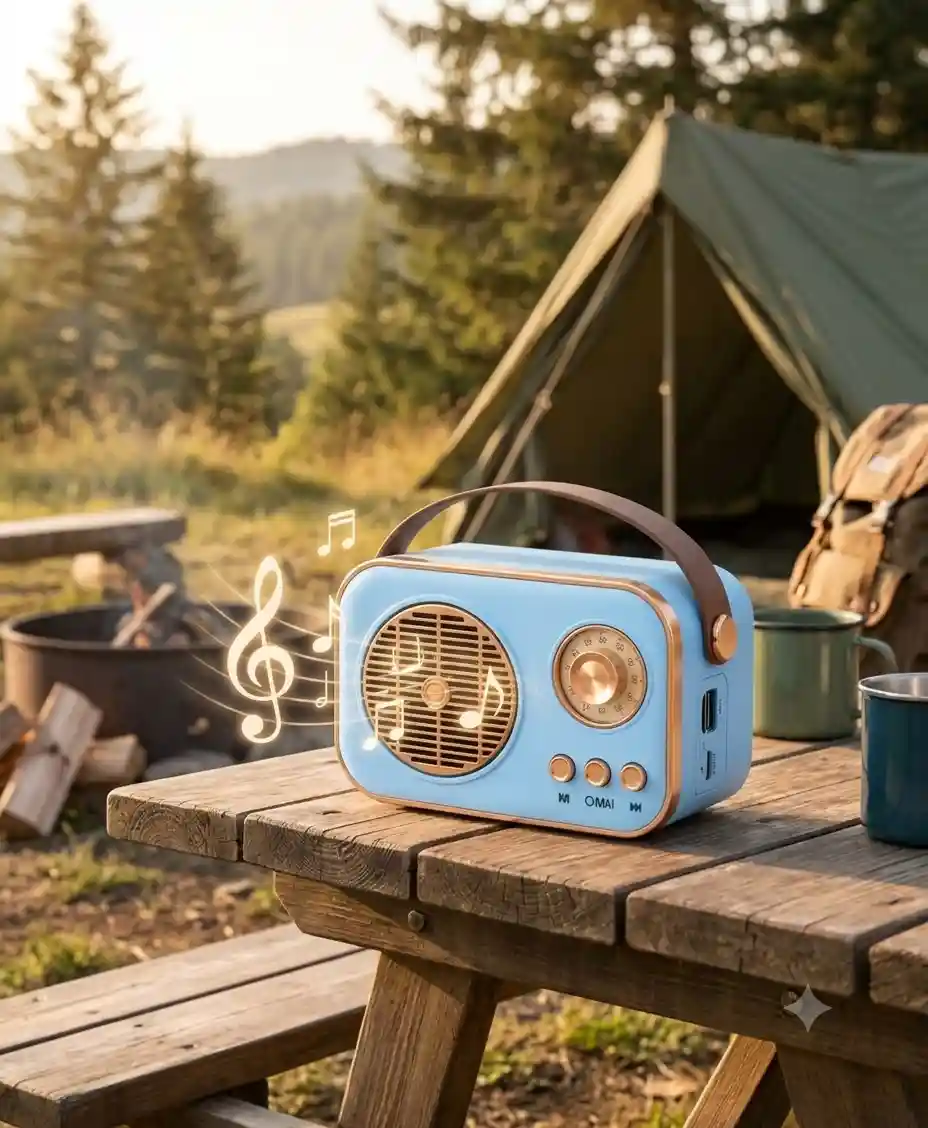 Mavi taşınabilir bluetooth radyo