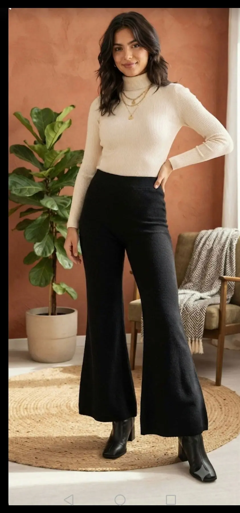Siyah  i̇spanyol paça pantalon