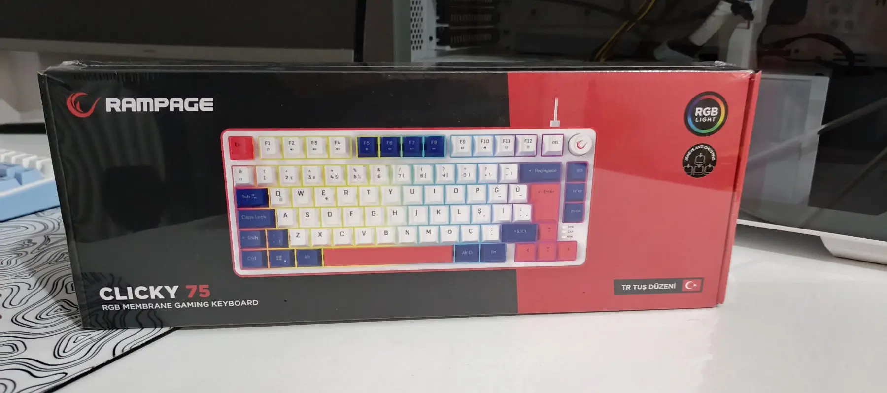 Rampage clicky 75 rgb membran oyuncu klavyesi