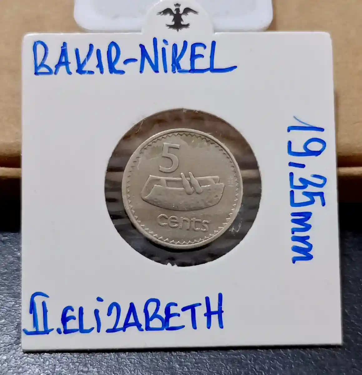 Fiji 1981 ii. elizabeth 5 cent madeni para