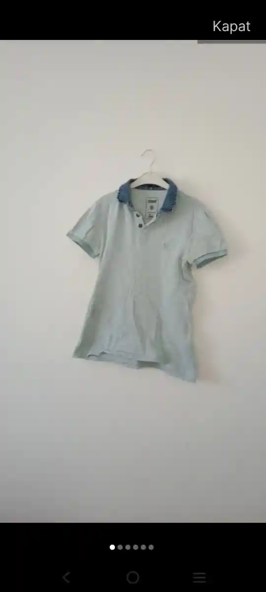 Mavi yaka polo tişört