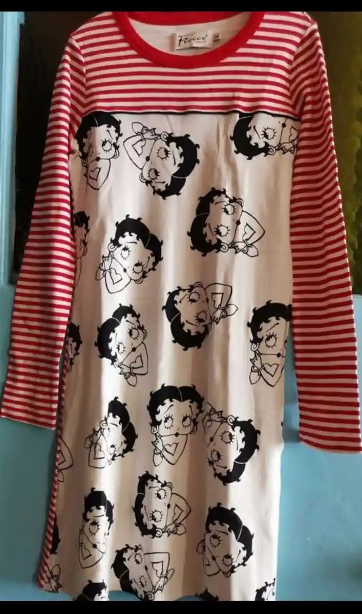Betty boop desenli kız çocuk elbisesi
