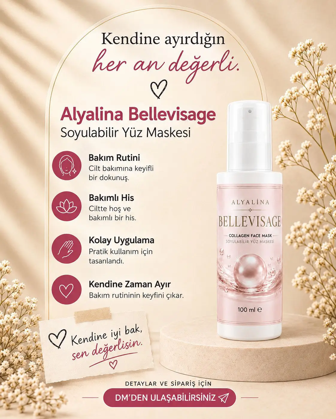 Alyalina bellevisage soyulabilir yüz maskesi