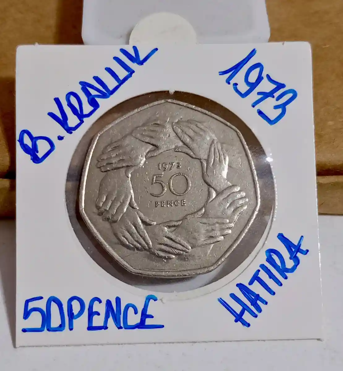 1973 yılı 50 pence hatıra parası i̇ngiltere ilan görseli