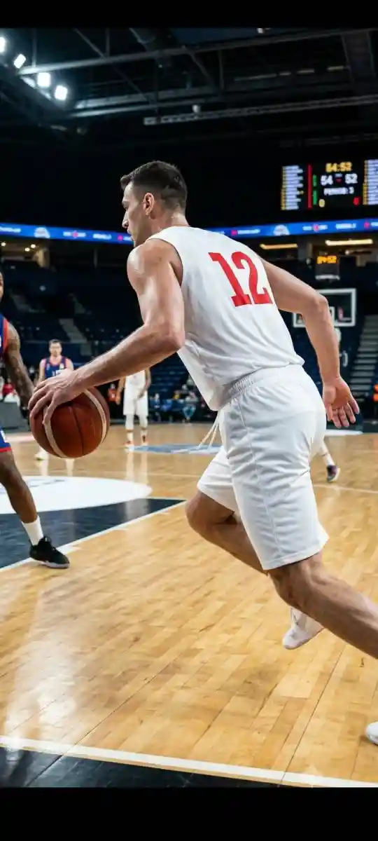 Basketbol oyuncusu ile maç anı