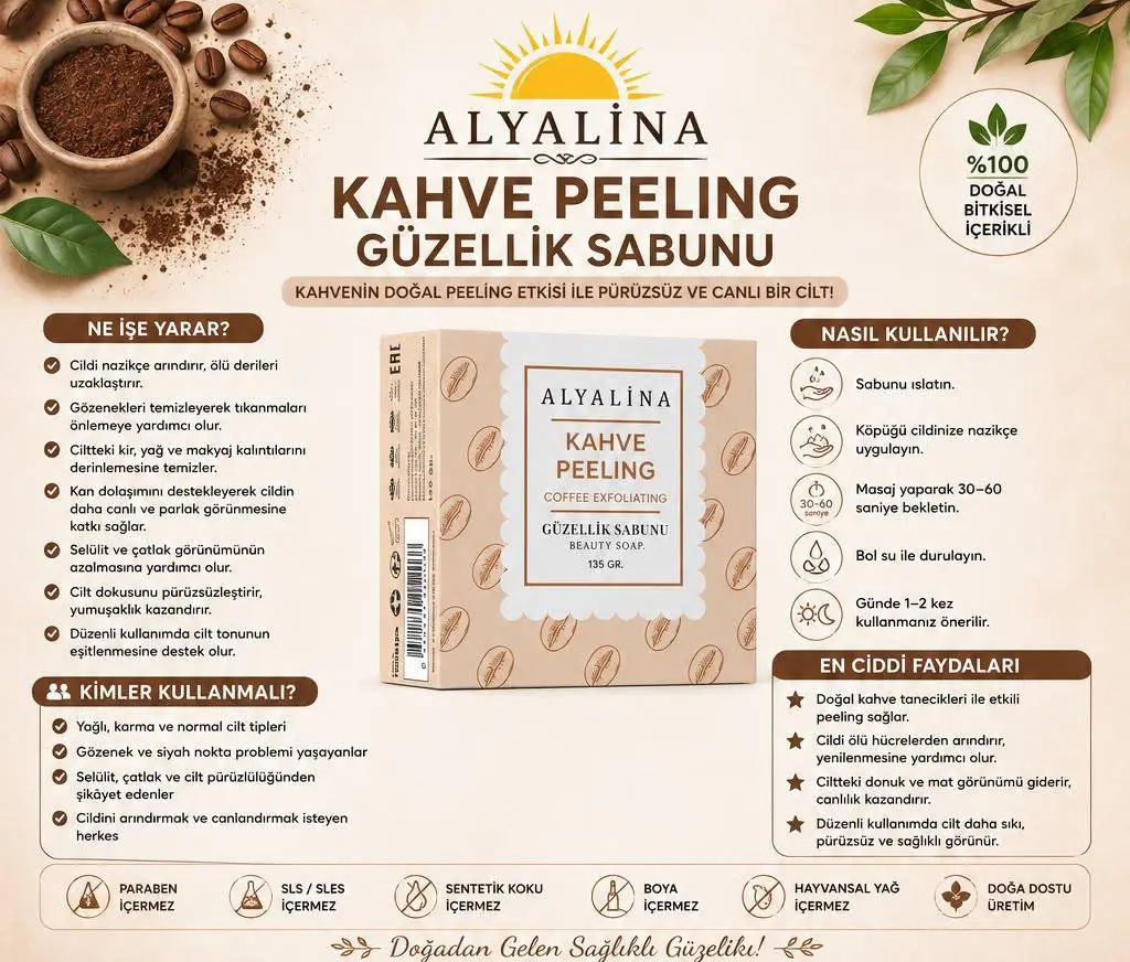 Alyalına kahve peeling güzellik sabunu
