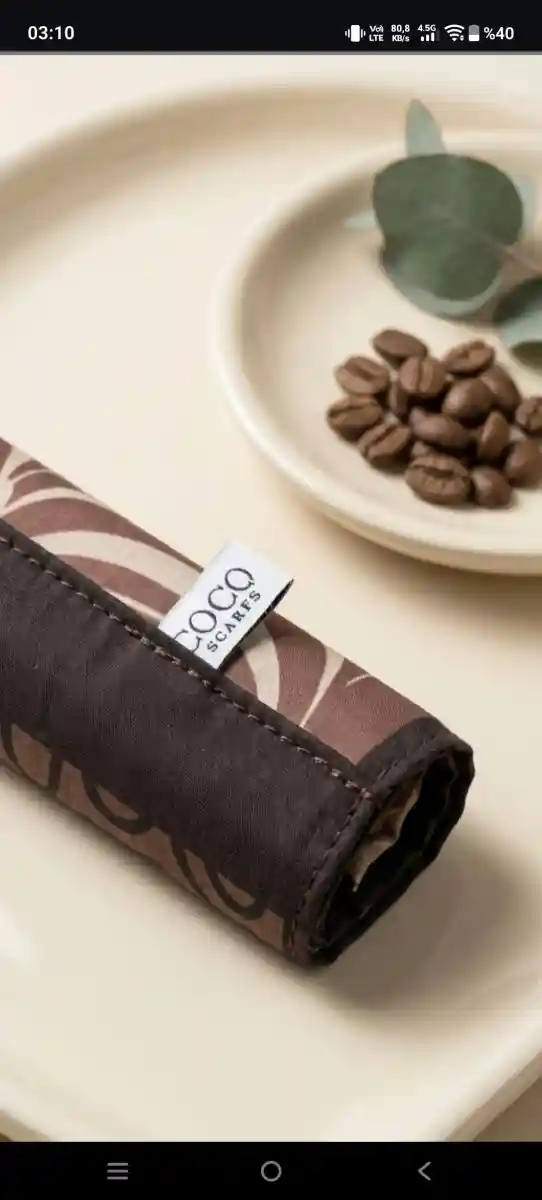 Coco scarfs vual acı kahve desenli şal