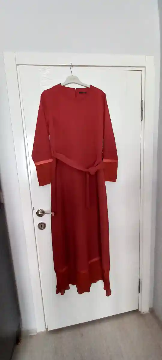 Kiremit uzun elbise