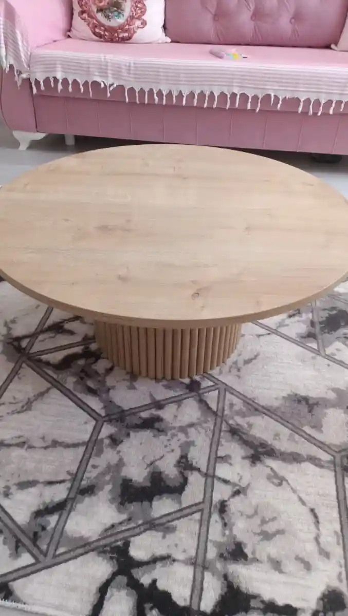Yuvarlak ahşap sehpa