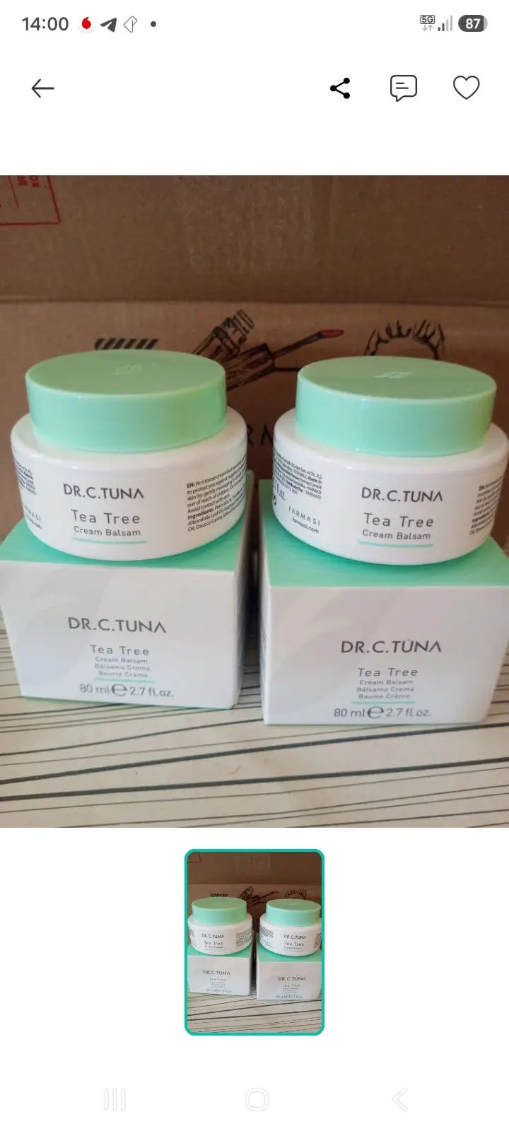 Dr. c. tuna tea tree cilt bakım kremi adet fiyatı ilan görseli