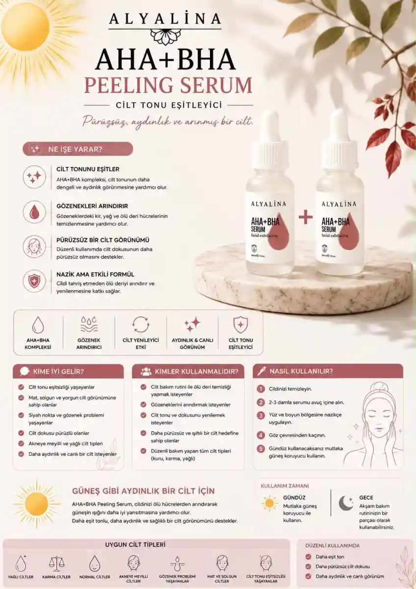 Aha+bha peeling serumu - cilt tonu eşitleyici