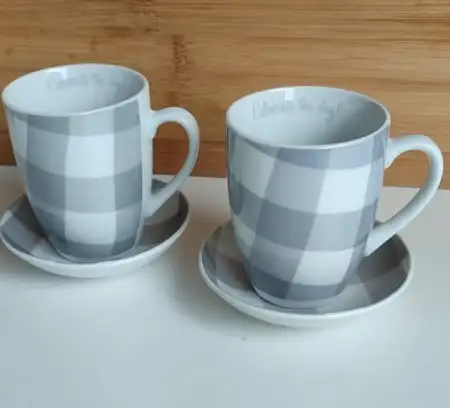 Gri desenli çay fincanı takımı ilan görseli